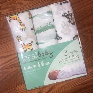 Sweet Safari 3 Muslin Swaddles